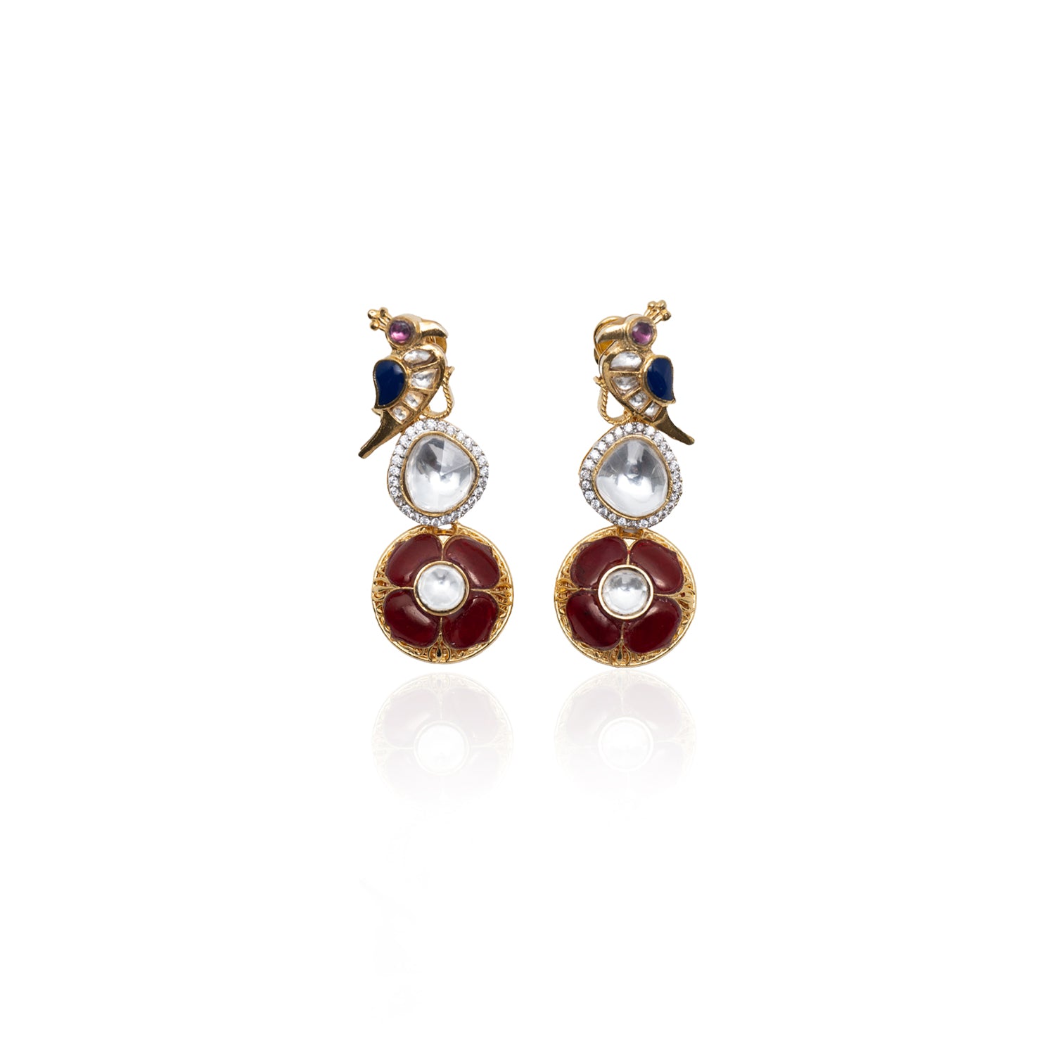 Vasundhara’s Indira Earrings are Featured on White Background