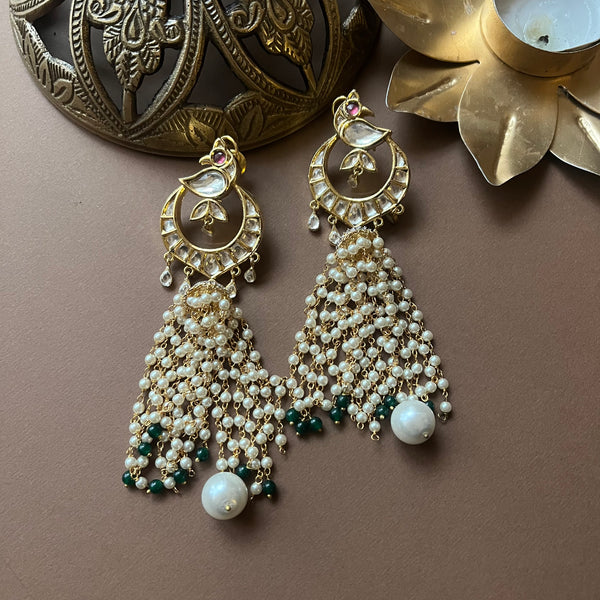 Vasundhara’s Tiya Earrings are Displayed in an Artful Background