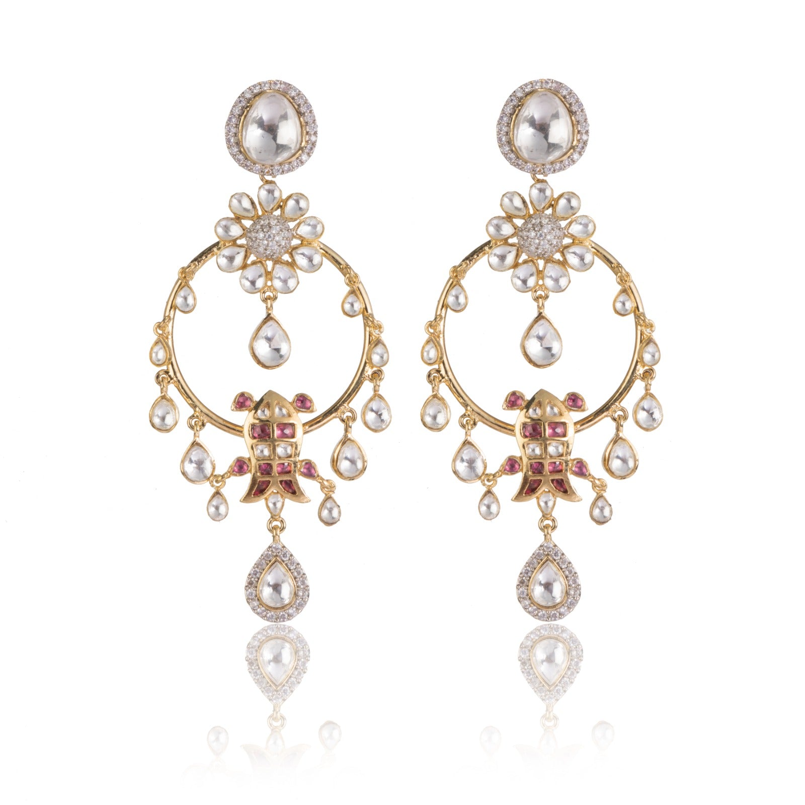 Timeless Elegance of Veda Earrings Highlighted Against White
