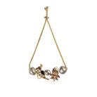 Vasundhara Indira Bracelet, handcrafted gold with intricate kundan work and gemstones, placed in a white backdrop.