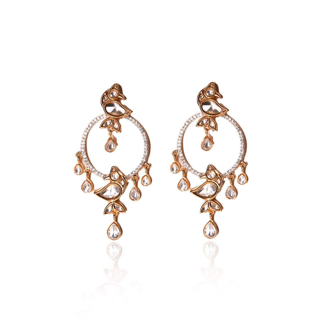 It is the image of a pair of Mahira Earrings on white background 