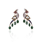 Vasundhara’s Saanjh Peacock Earrings Highlighted on a Clean White Backdrop