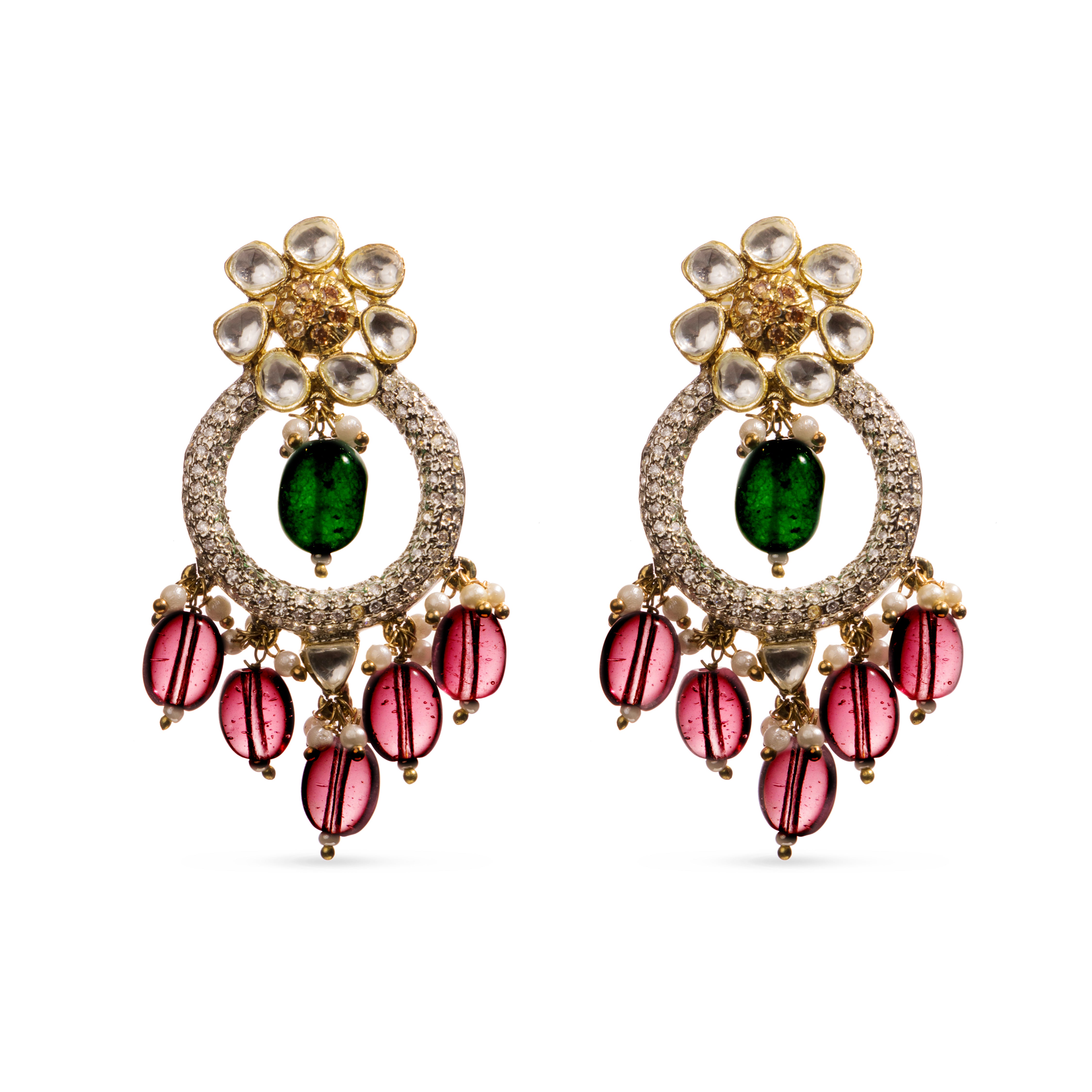 A pair of Nadira Earrings is displayed in the picture 