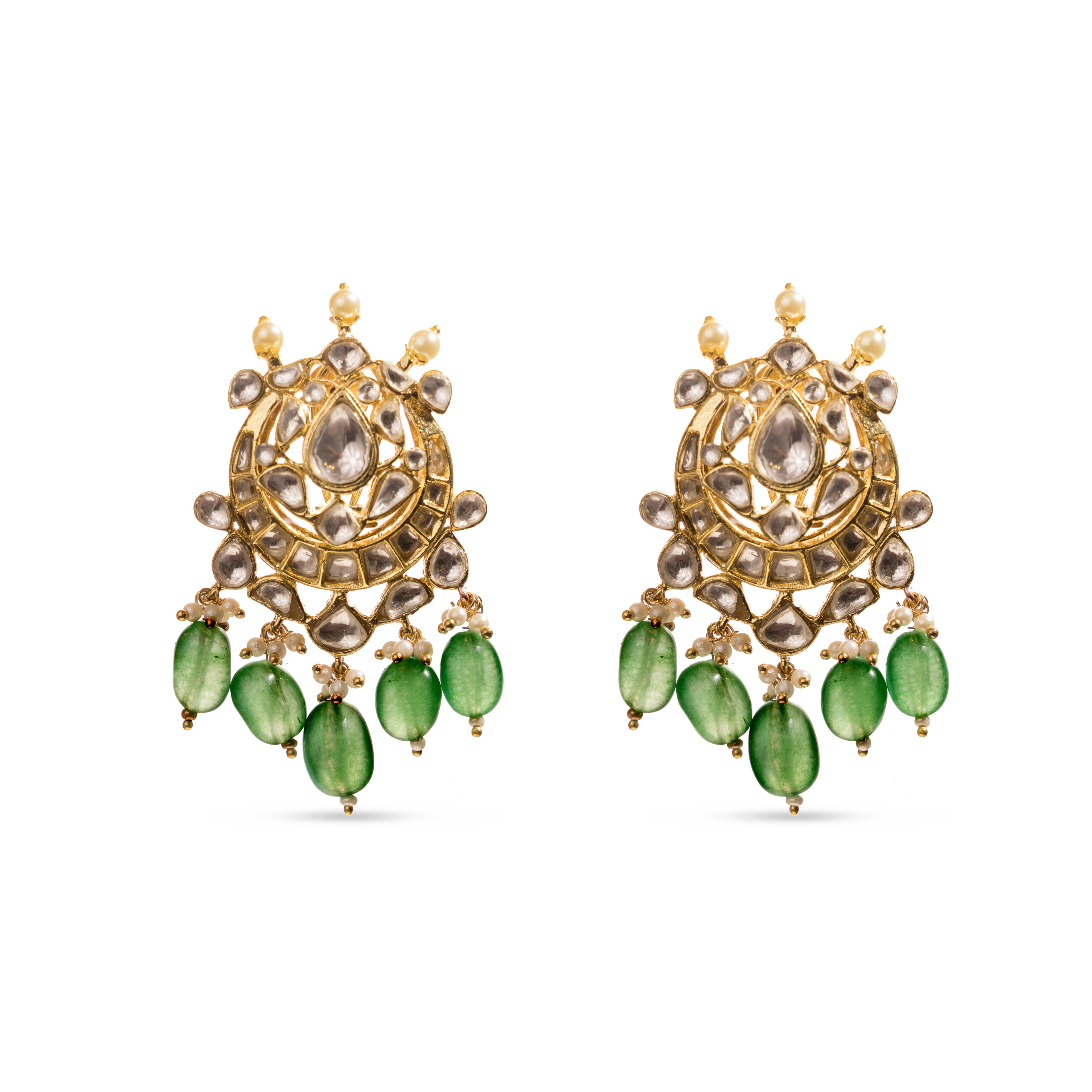 Jahanara Earrings on the white background is visible 