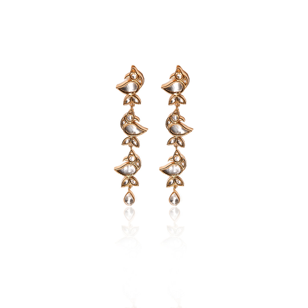 It is the image of a pair of Mithira Earrings on white background 