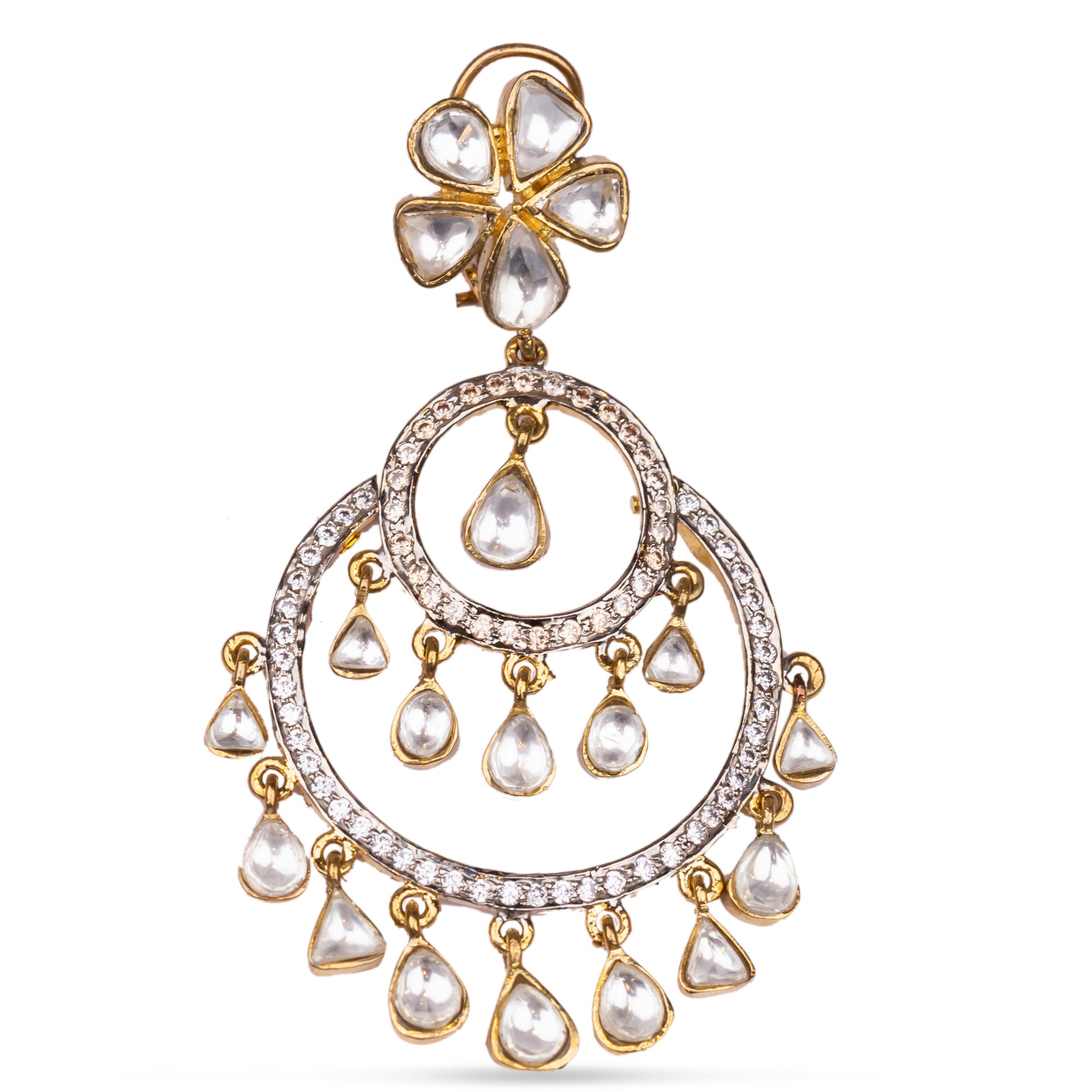 Single piece of Adara Earrings is displayed on the white background 