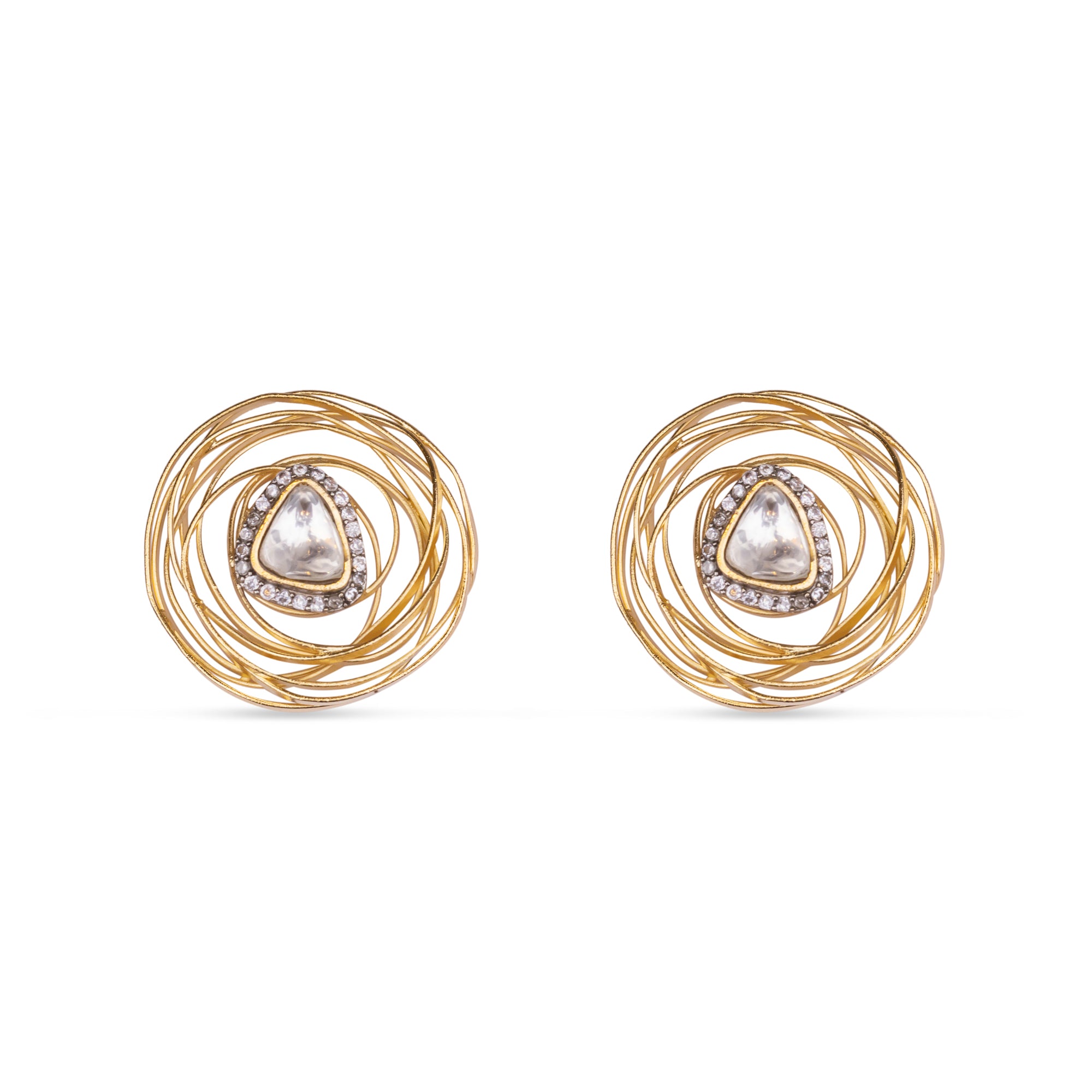 It is the image of a pair of Rida Earrings on white background 